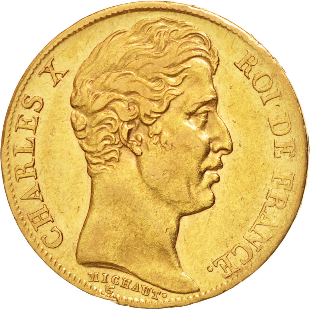 France, Charles X, 20 Francs, 1825, Paris, EF(40-45), Gold, KM:726.1