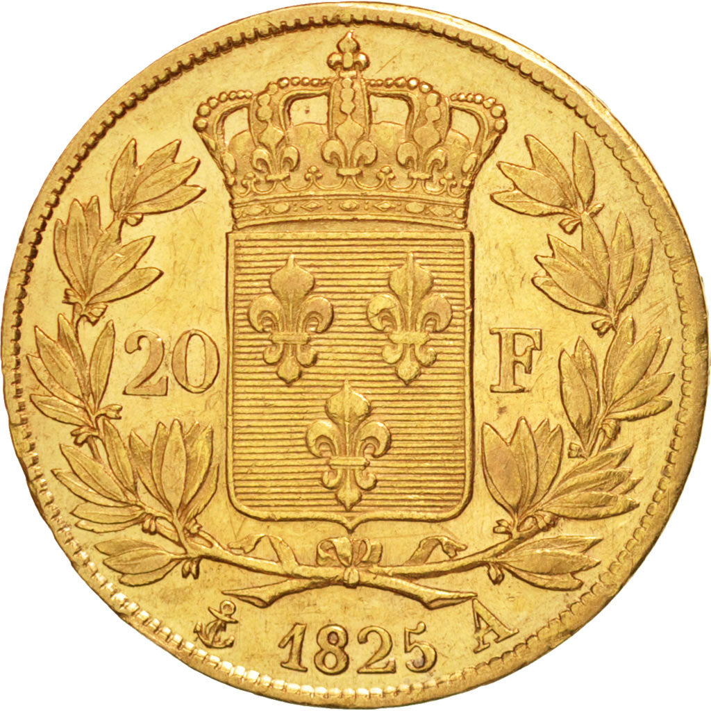 France, Charles X, 20 Francs, 1825, Paris, EF(40-45), Gold, KM:726.1