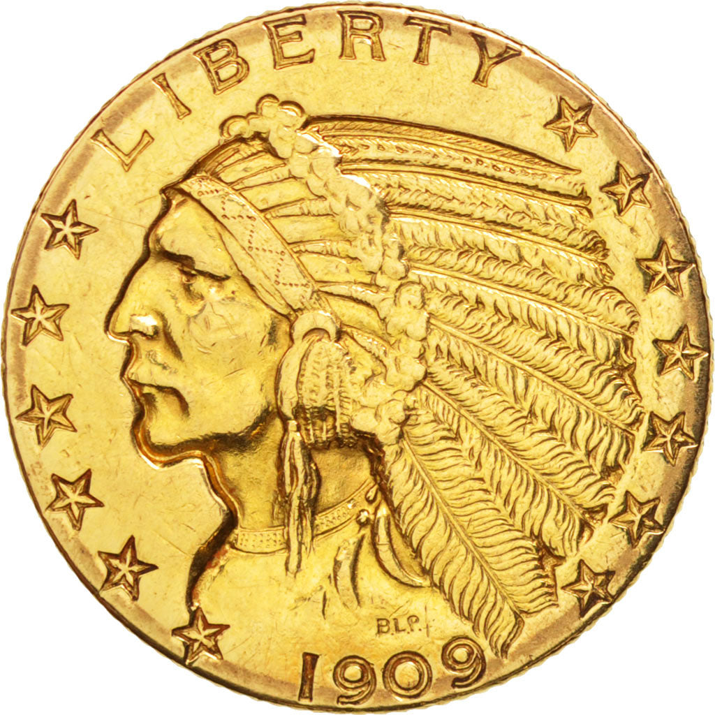 United States, Indian Head, $5, 1909, Philadelphia, AU(50-53), Gold, KM:129