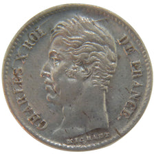 FRANCE, Charles X, 1/4 Franc, 1830, Lille, KM #722.12, AU(50-53), Silver,...