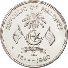 MALDIVE ISLANDS, 100 Rufiyaa, 1980, MS(65-70), Silver, KM:63