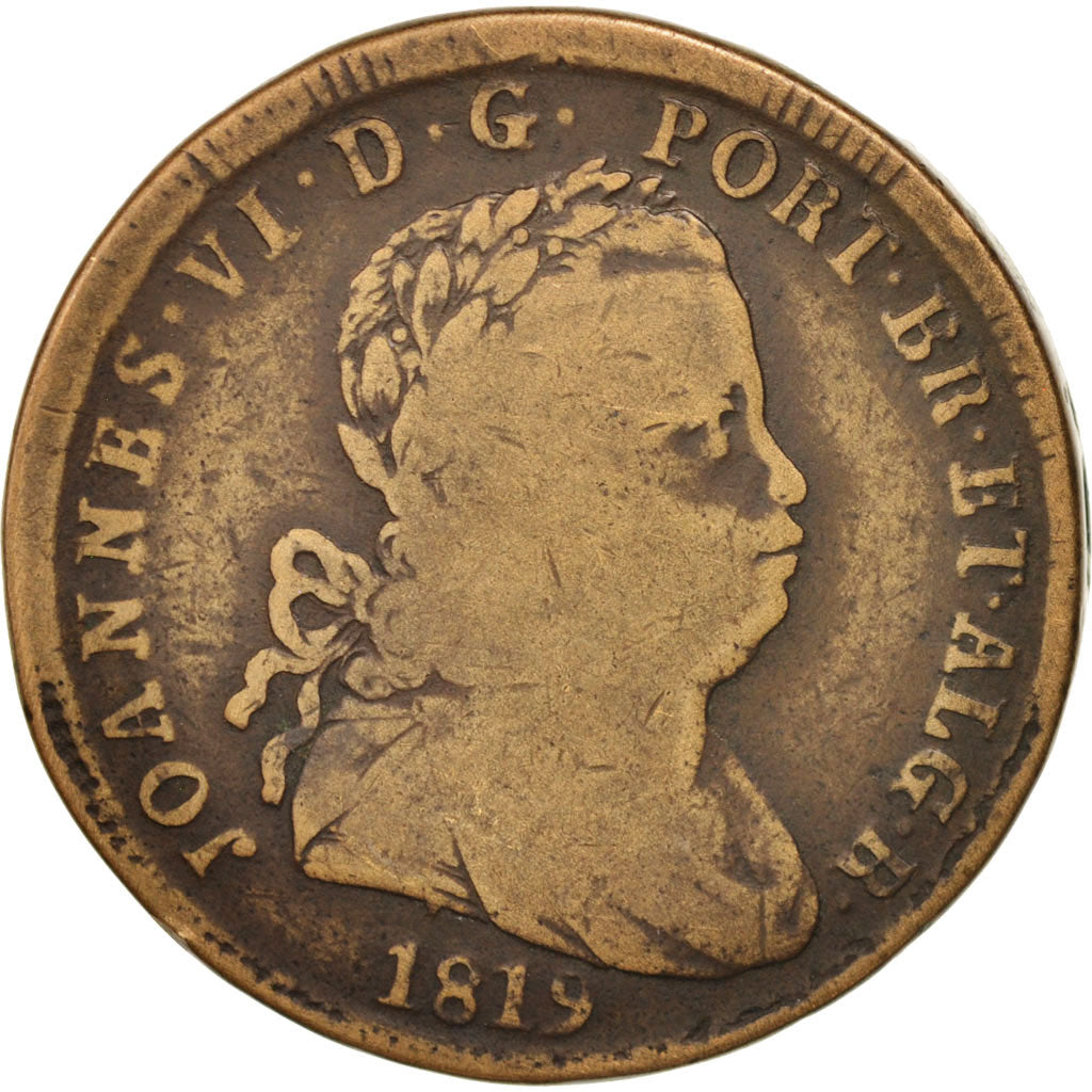 Portugal, Jo, 40 Reis, Pataco, 1819, VF(20-25), Bronze, KM:365