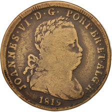 Portugal, Jo, 40 Reis, Pataco, 1819, VF(20-25), Bronze, KM:365
