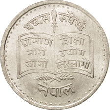 Nepal, SHAH DYNASTY, Birendra Bir Bikram, 50 Rupee, 1979, MS(64), Silver, KM:842
