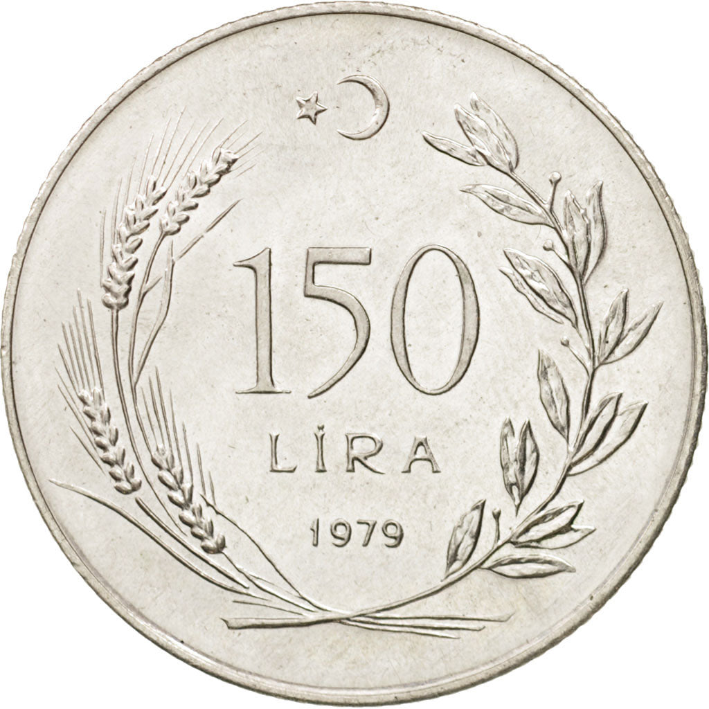 Turkey, 150 Lira, 1979, MS(65-70), Silver, KM:929.1
