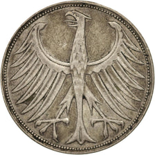 Coin, GERMANY - FEDERAL REPUBLIC, 5 Mark, 1951, Hamburg, EF(40-45), Silver