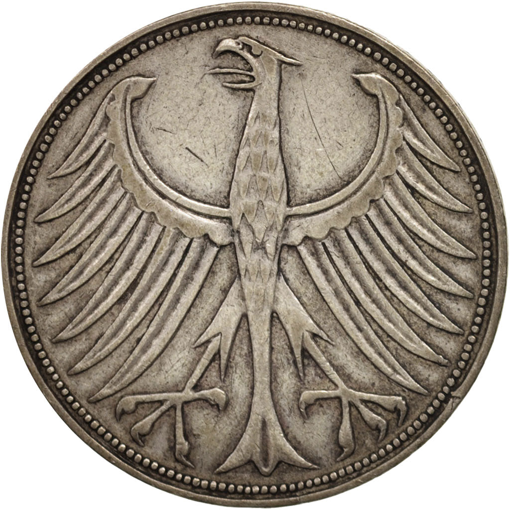 Coin, GERMANY - FEDERAL REPUBLIC, 5 Mark, 1951, Munich, EF(40-45), Silver
