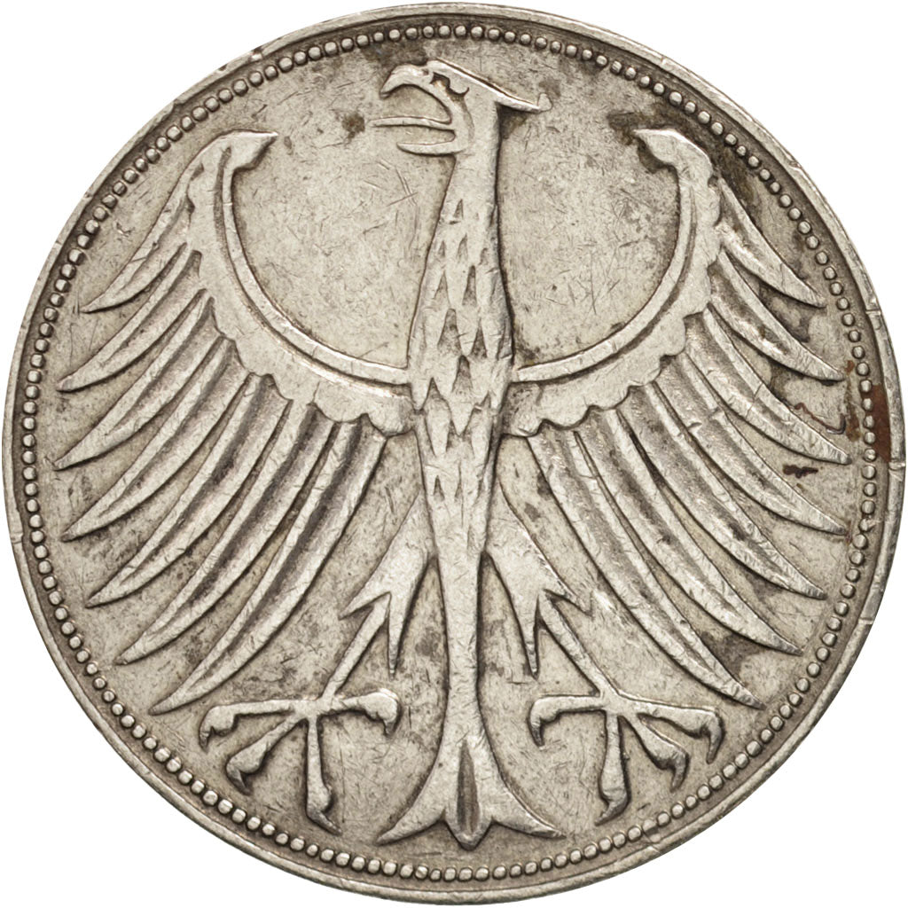 République fédérale allemande, 5 Mark, 1951, Hamburg, TTB, Argent, KM:112.1