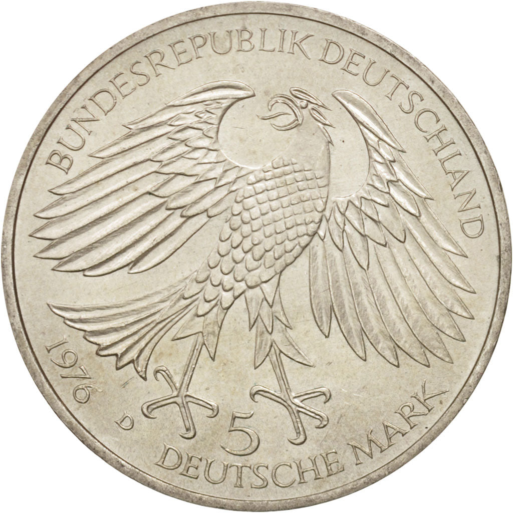 Coin, GERMANY - FEDERAL REPUBLIC, 5 Mark, 1976, Munich, Germany, MS(63), Silver
