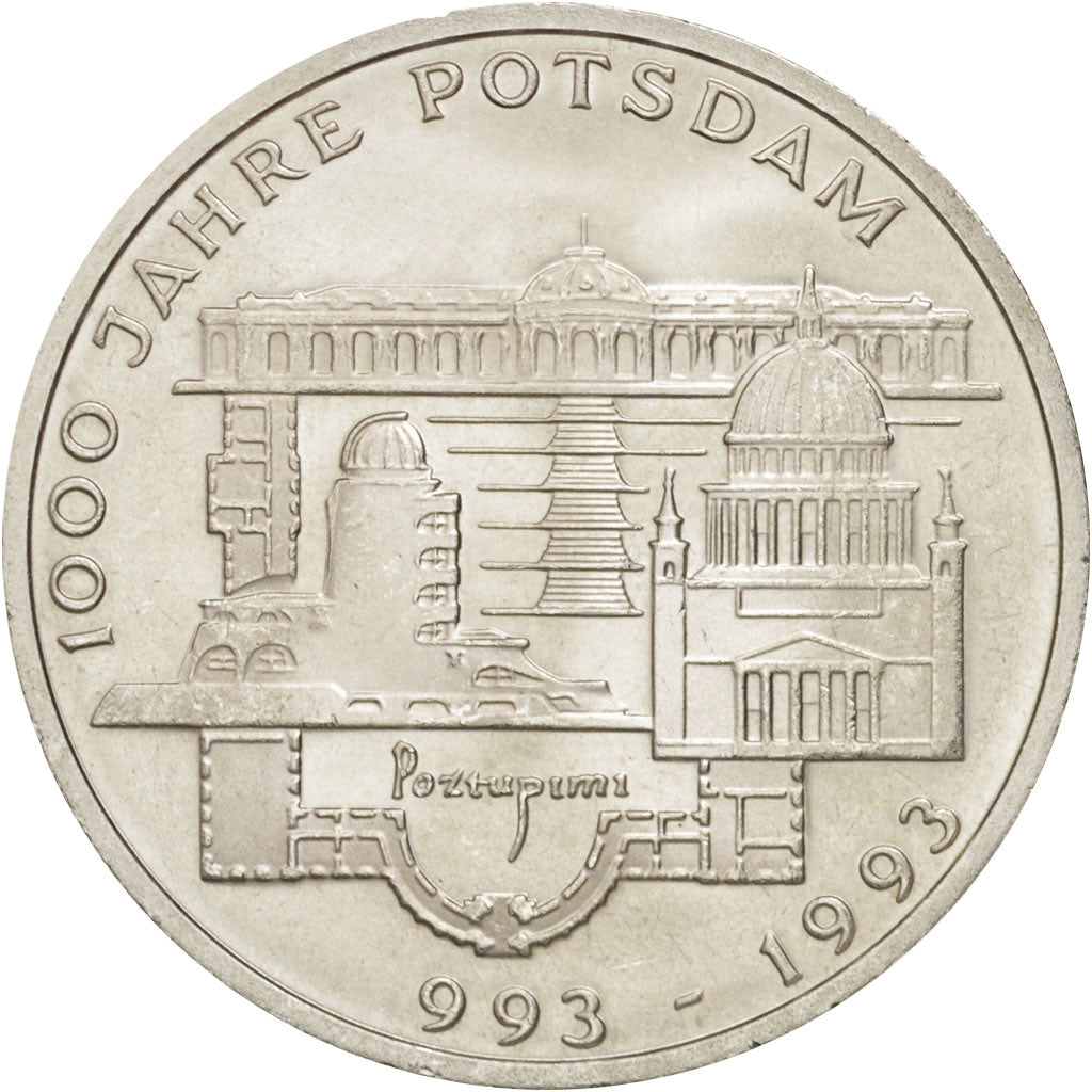 GERMANY - FEDERAL REPUBLIC, 10 Mark, 1993, Stuttgart, Germany, MS(63), KM:180