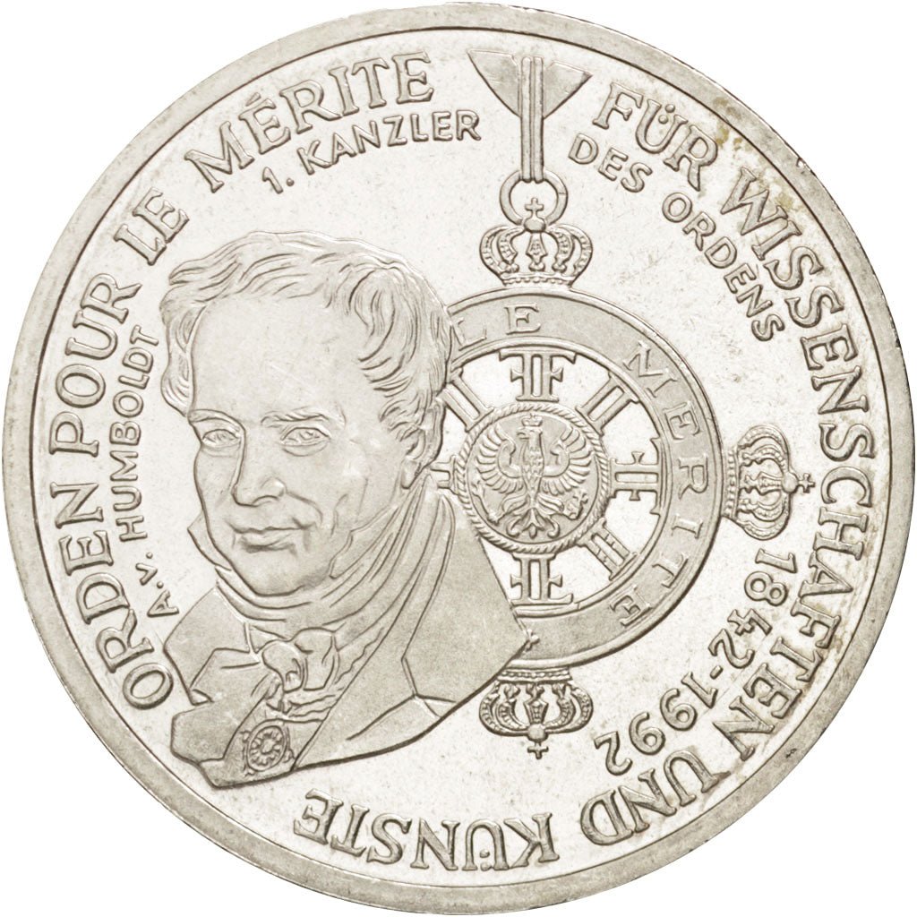GERMANY - FEDERAL REPUBLIC, 10 Mark, 1992, Munich, Germany, MS(63), KM:179