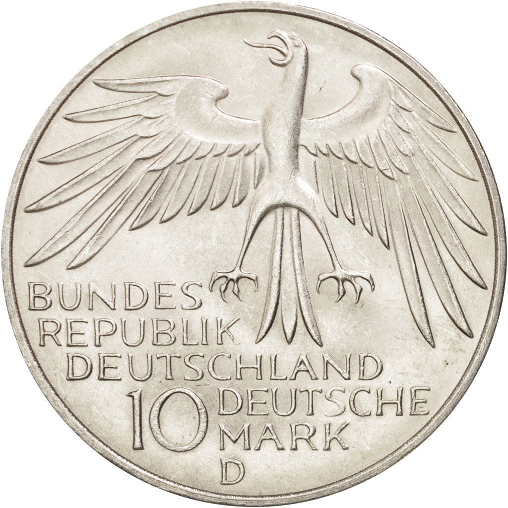 Coin, GERMANY - FEDERAL REPUBLIC, 10 Mark, 1972, Munich, MS(63), Silver, KM:133