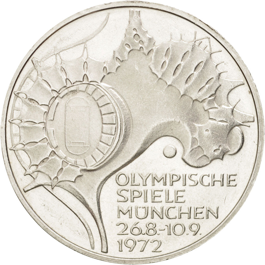 GERMANY - FEDERAL REPUBLIC, 10 Mark, 1972, Stuttgart, MS(63), Silver, KM:133