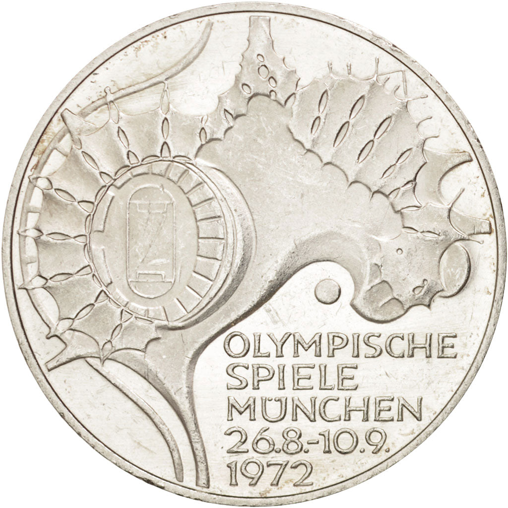 Moneta, GERMANIA - REPUBBLICA FEDERALE, 10 Mark, 1972, Karlsruhe, SPL, Argento