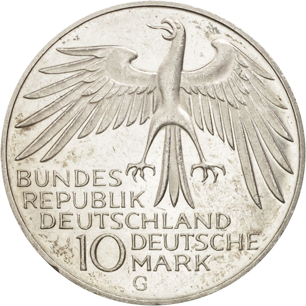 Moneta, GERMANIA - REPUBBLICA FEDERALE, 10 Mark, 1972, Karlsruhe, SPL, Argento