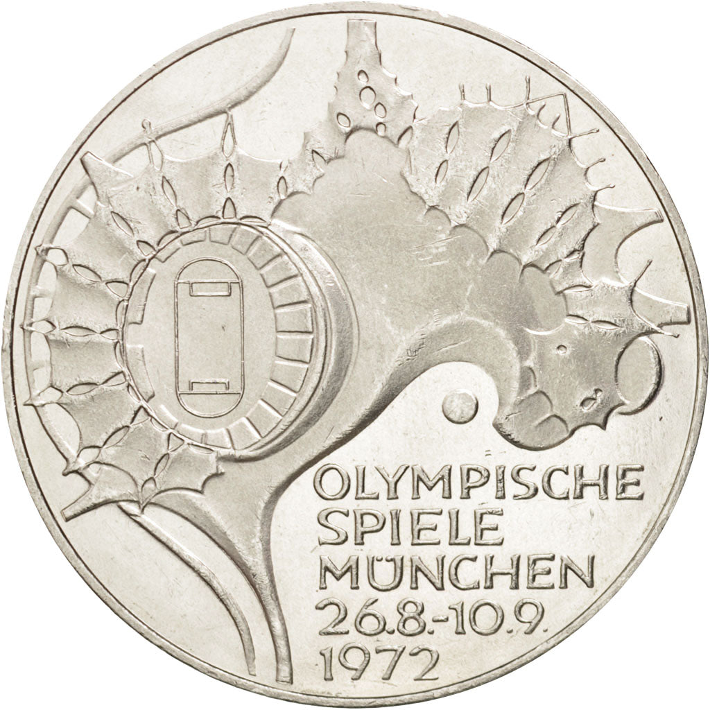 Monnaie, République fédérale allemande, 10 Mark, 1972, Hamburg, SPL, Argent