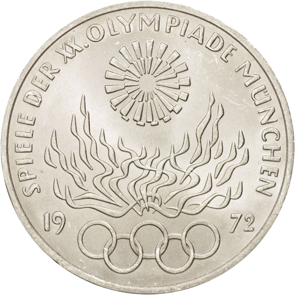 GERMANY - FEDERAL REPUBLIC, 10 Mark, 1972, Hamburg, MS(63), Silver, KM:135