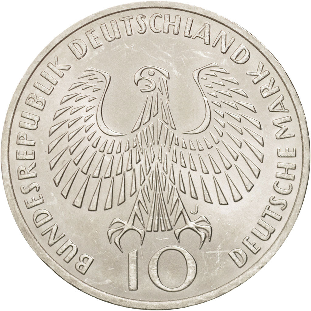 GERMANY - FEDERAL REPUBLIC, 10 Mark, 1972, Hamburg, MS(63), Silver, KM:135
