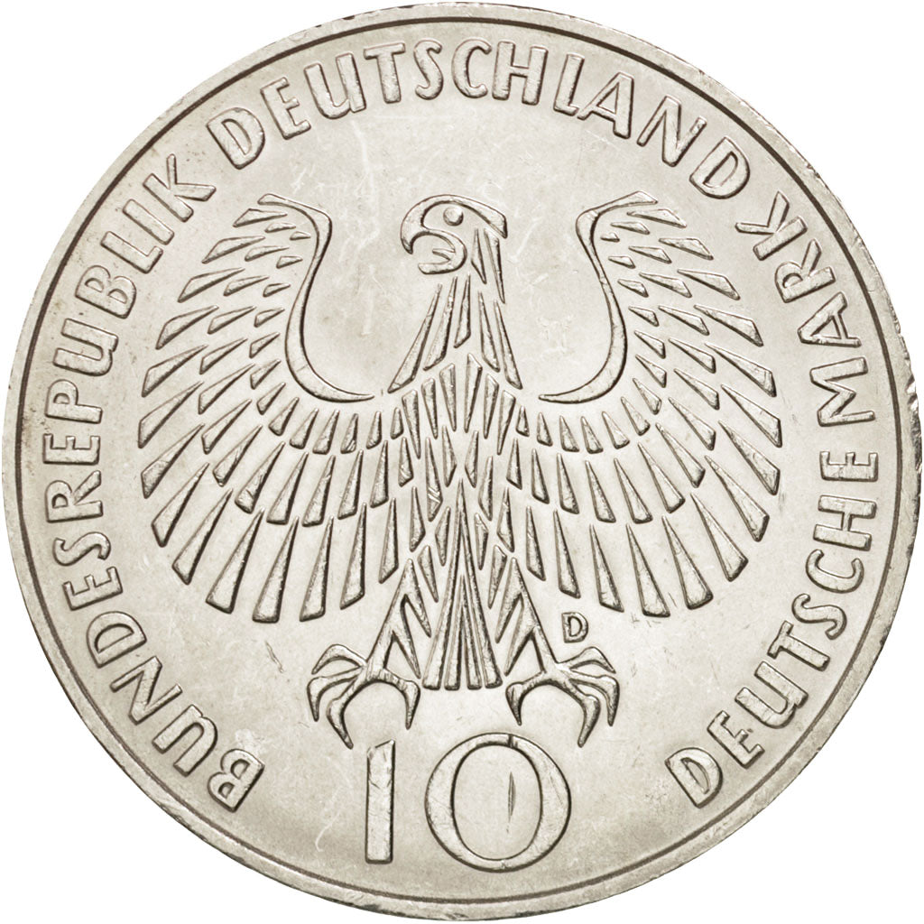 Coin, GERMANY - FEDERAL REPUBLIC, 10 Mark, 1972, Munich, MS(63), Silver, KM:135