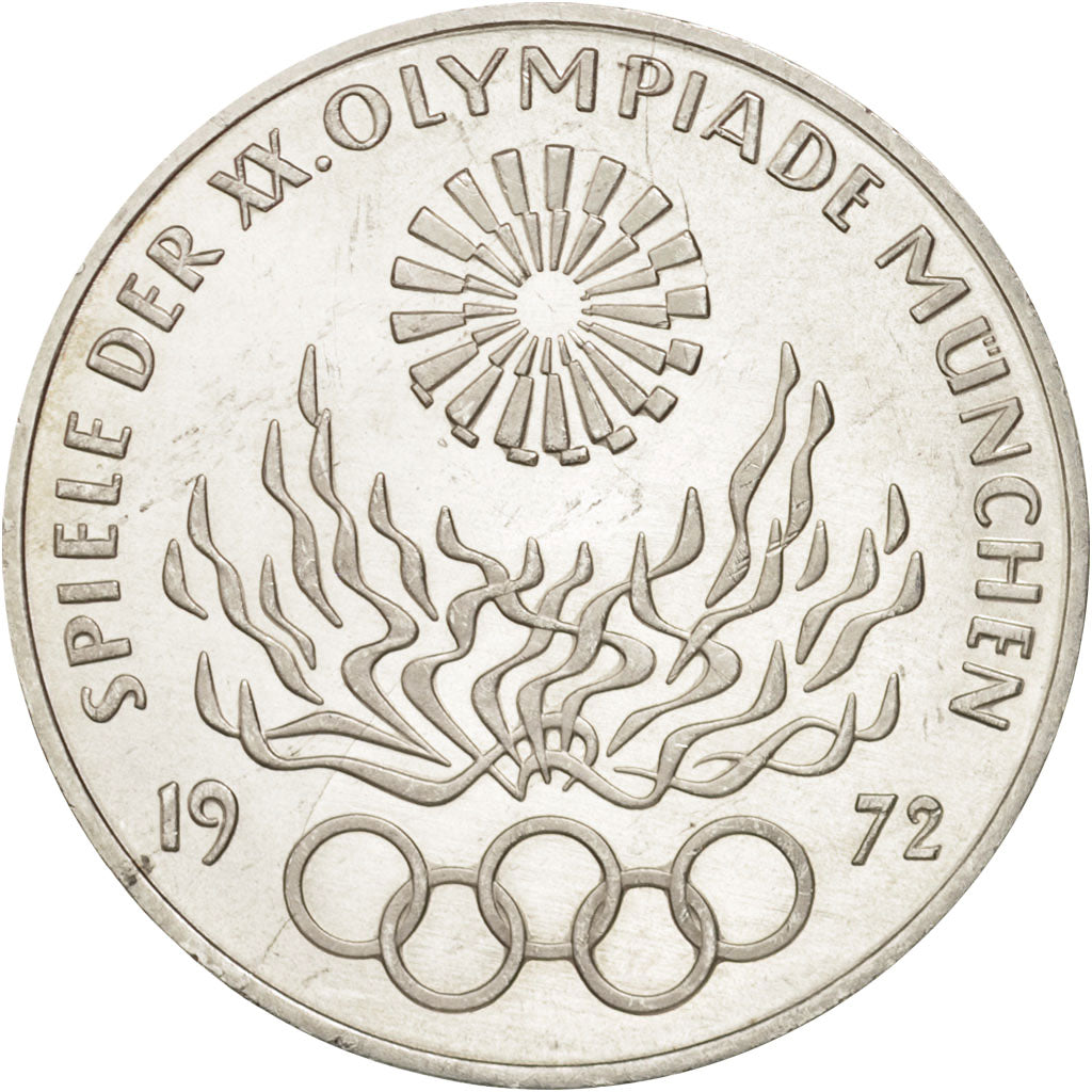 Coin, GERMANY - FEDERAL REPUBLIC, 10 Mark, 1972, Karlsruhe, MS(63), Silver