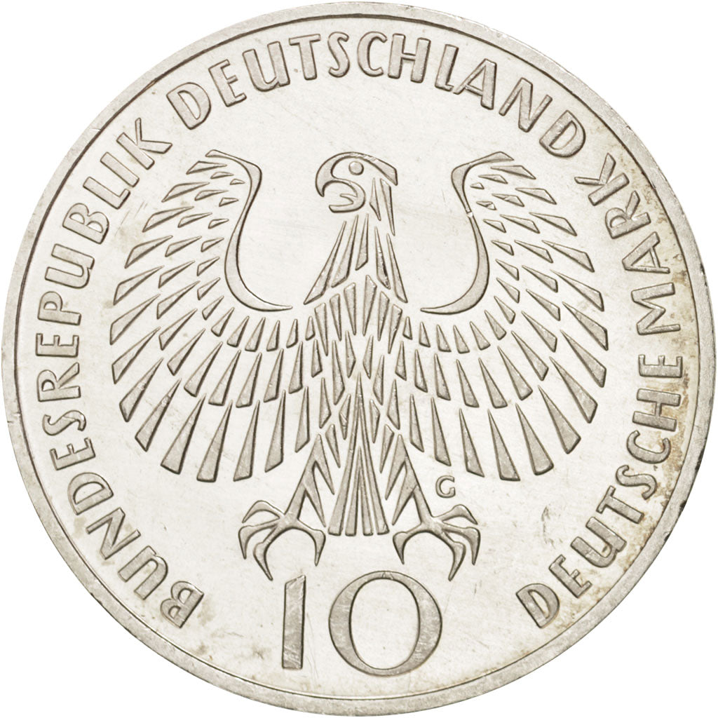 Coin, GERMANY - FEDERAL REPUBLIC, 10 Mark, 1972, Karlsruhe, MS(63), Silver