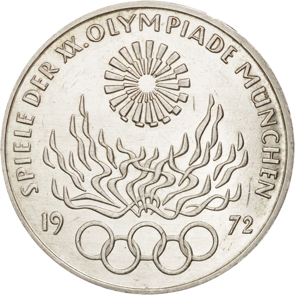 Coin, GERMANY - FEDERAL REPUBLIC, 10 Mark, 1972, Karlsruhe, MS(64), Silver