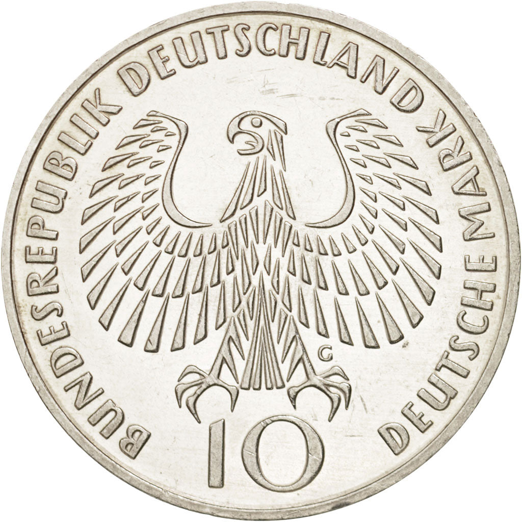 Coin, GERMANY - FEDERAL REPUBLIC, 10 Mark, 1972, Karlsruhe, MS(64), Silver
