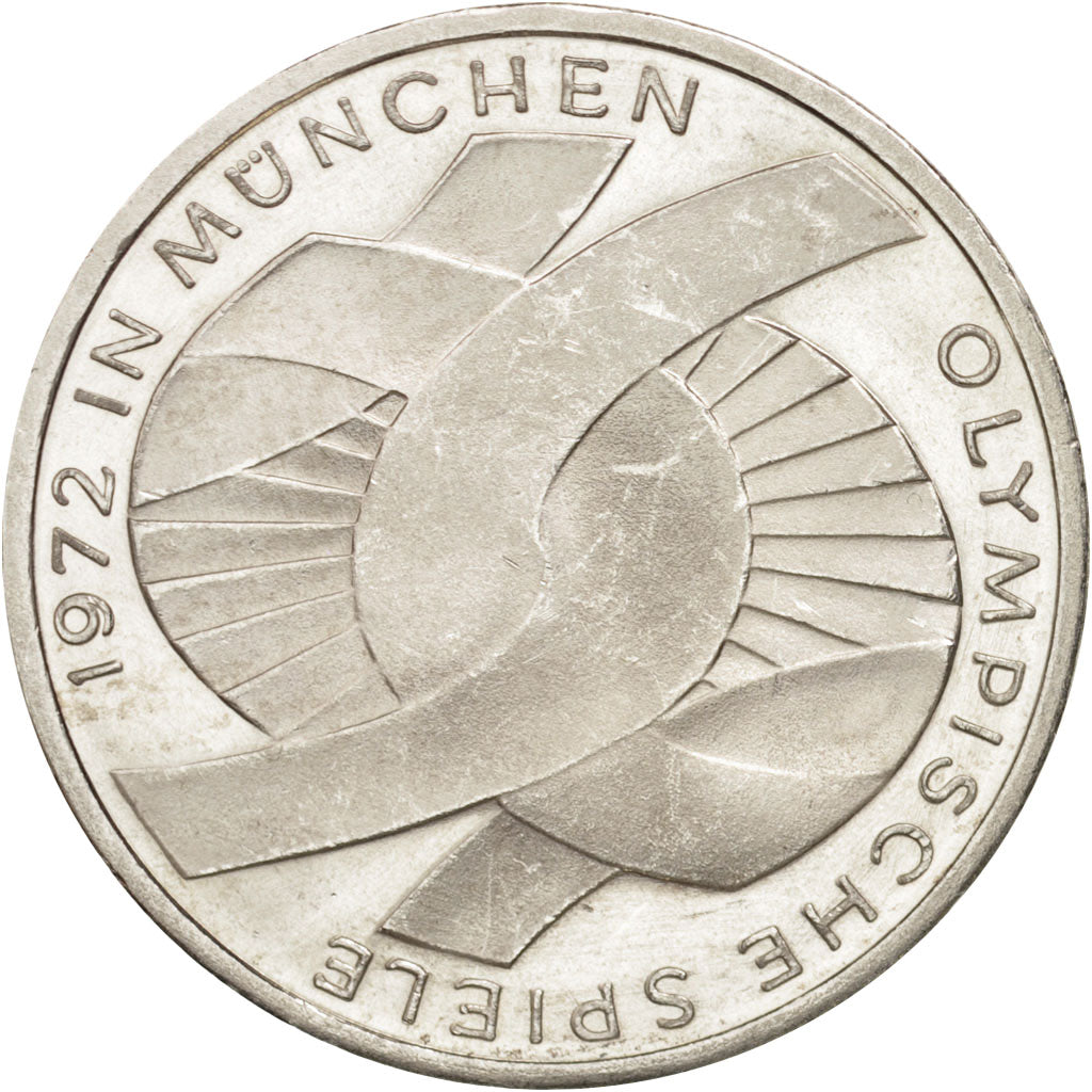 GERMANY - FEDERAL REPUBLIC, 10 Mark, 1972, Stuttgart, MS(63), Silver, KM:131