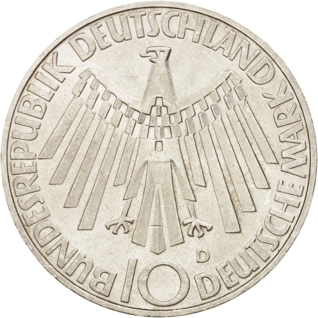 Coin, GERMANY - FEDERAL REPUBLIC, 10 Mark, 1972, Munich, MS(63), Silver