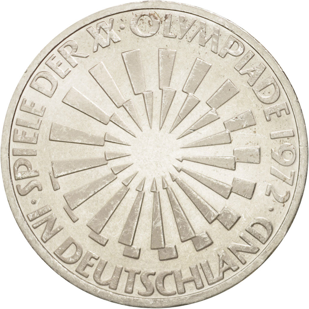 Coin, GERMANY - FEDERAL REPUBLIC, 10 Mark, 1972, Stuttgart, MS(63), Silver