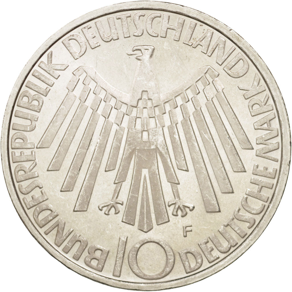 Coin, GERMANY - FEDERAL REPUBLIC, 10 Mark, 1972, Stuttgart, MS(63), Silver