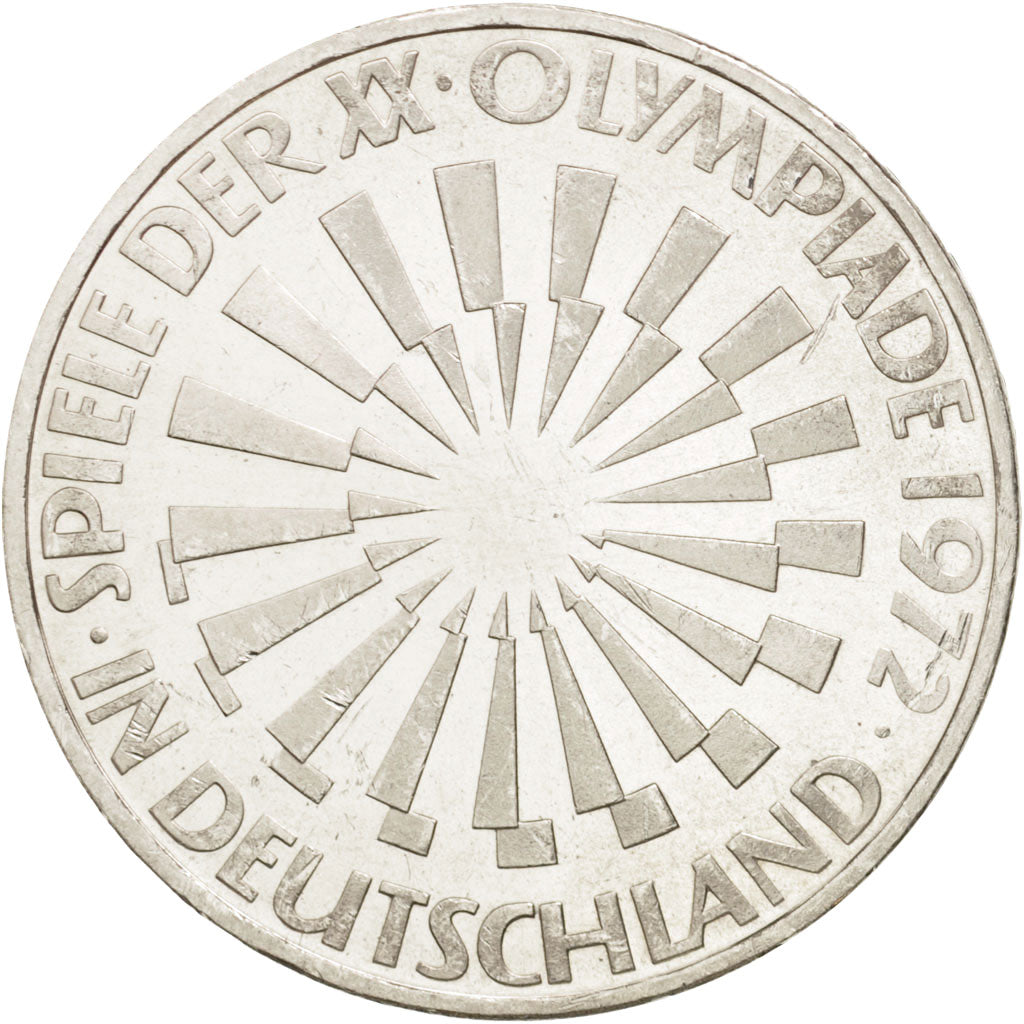 Moneta, Niemcy - RFN, 10 Mark, 1972, Karlsruhe, MS(63), Srebro, KM:130