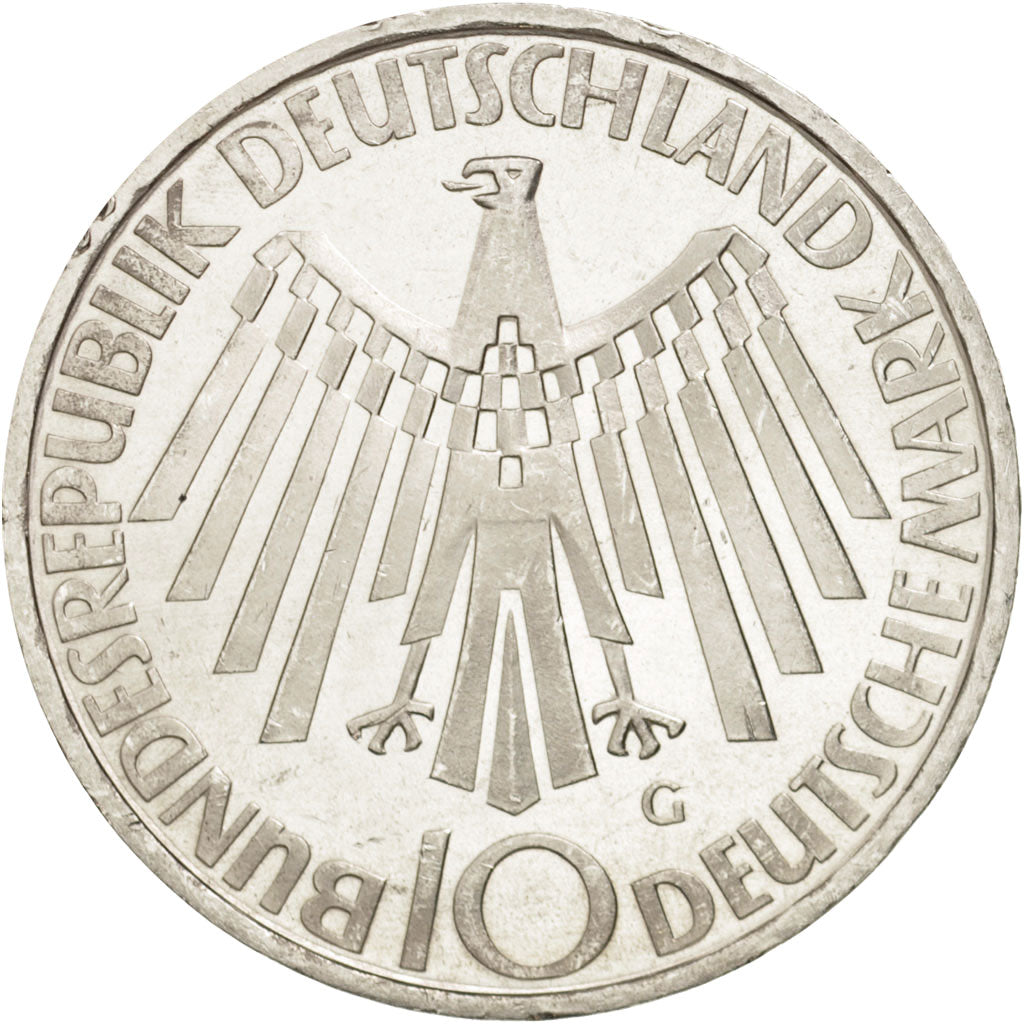 Moneta, Niemcy - RFN, 10 Mark, 1972, Karlsruhe, MS(63), Srebro, KM:130