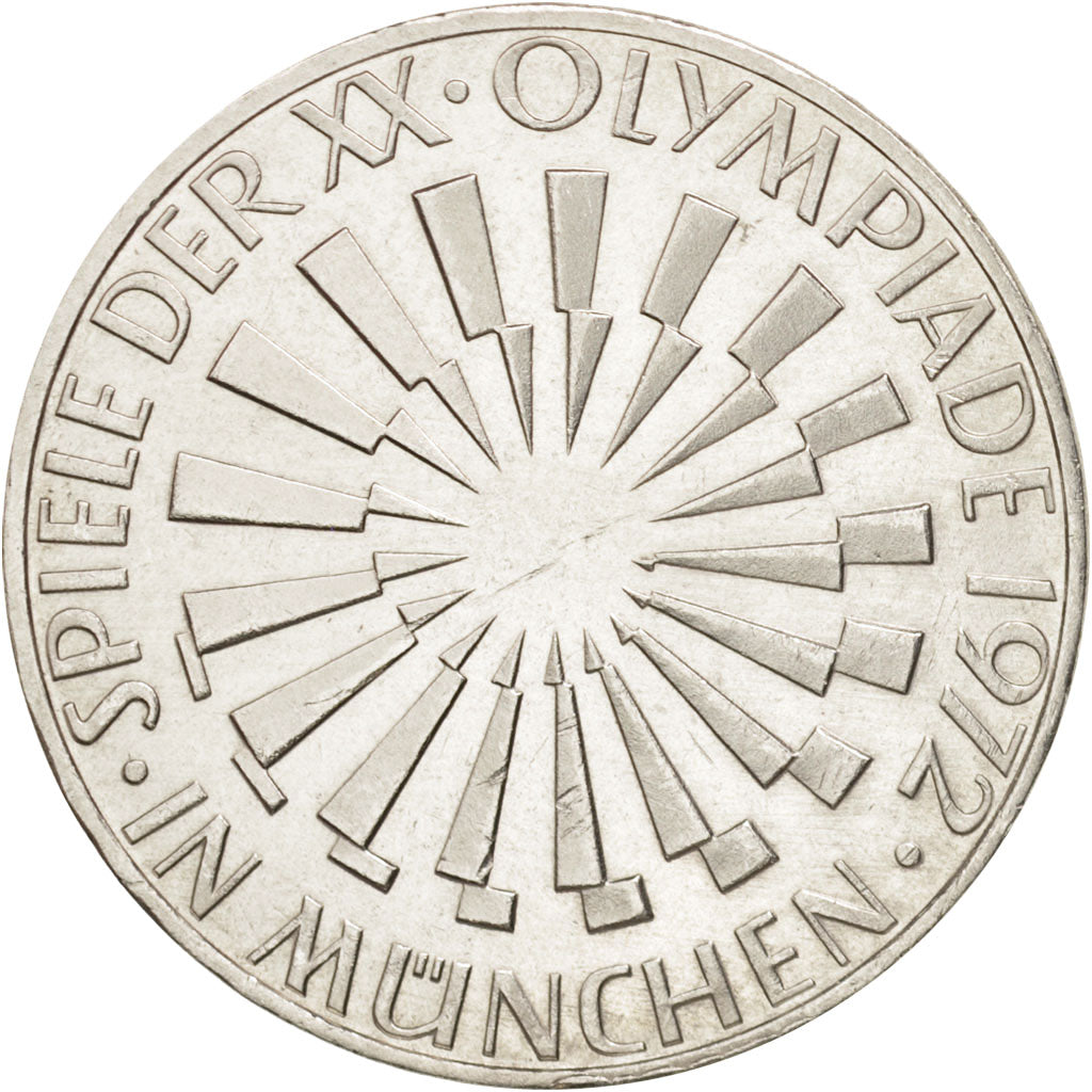 Coin, GERMANY - FEDERAL REPUBLIC, 10 Mark, 1972, Karlsruhe, MS(63), Silver