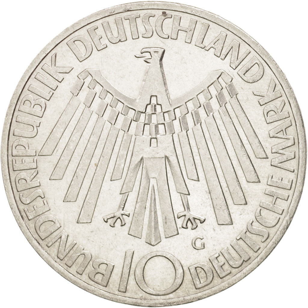 Coin, GERMANY - FEDERAL REPUBLIC, 10 Mark, 1972, Karlsruhe, MS(63), Silver
