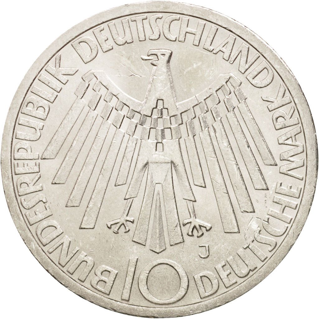 Coin, GERMANY - FEDERAL REPUBLIC, 10 Mark, 1972, Hamburg, MS(60-62), Silver
