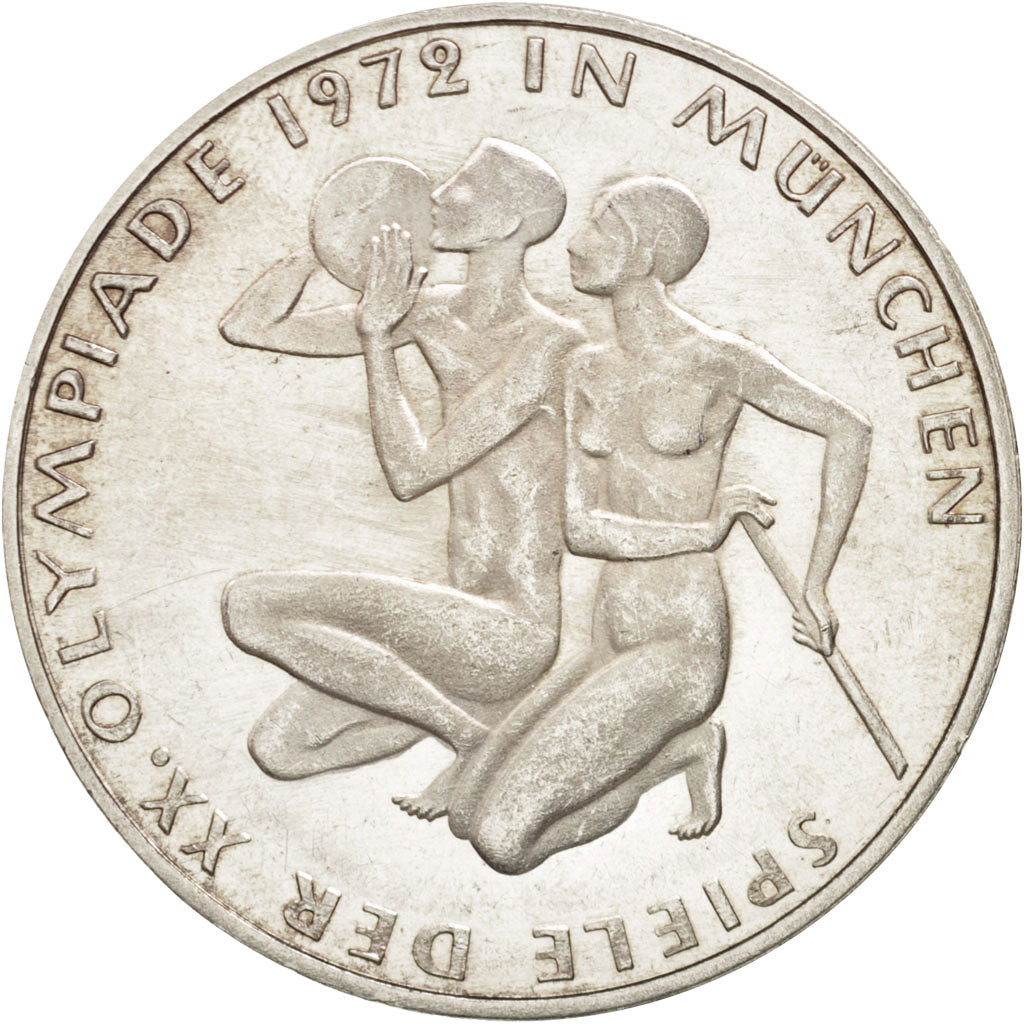 Coin, GERMANY - FEDERAL REPUBLIC, 10 Mark, 1972, Karlsruhe, MS(63), Silver