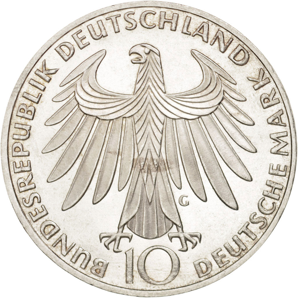Coin, GERMANY - FEDERAL REPUBLIC, 10 Mark, 1972, Karlsruhe, MS(63), Silver