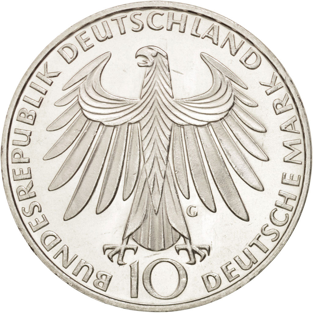 Moneta, GERMANIA - REPUBBLICA FEDERALE, 10 Mark, 1972, Karlsruhe, SPL, Argento