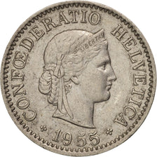 Coin, Switzerland, 10 Rappen, 1955, Bern, AU(55-58), Copper-nickel, KM:27