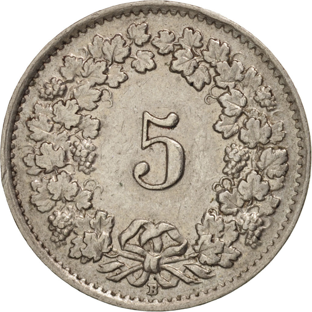 Switzerland, 5 Rappen, 1945, Bern, EF(40-45), Copper-nickel, KM:26