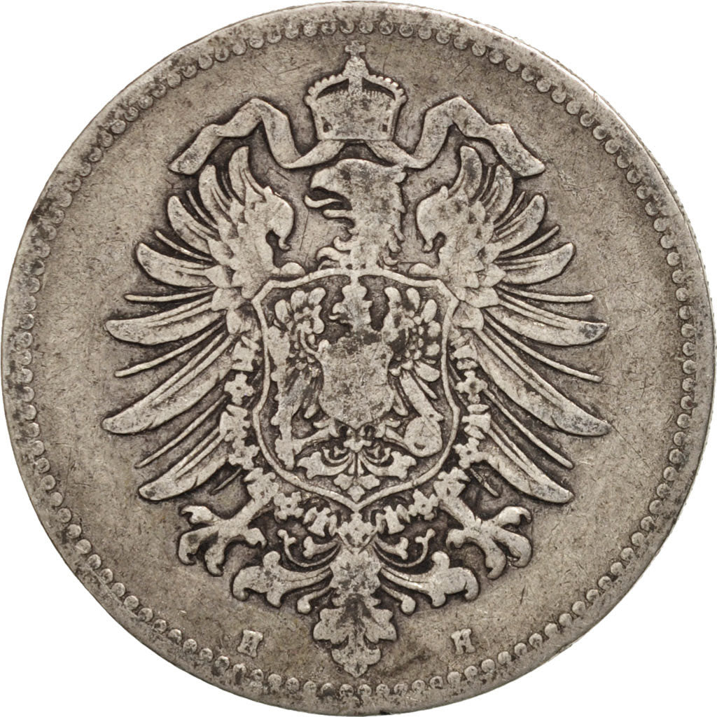 GERMANY - EMPIRE, Wilhelm I, Mark, 1876, Darmstadt, VF(30-35), Silver, KM:7