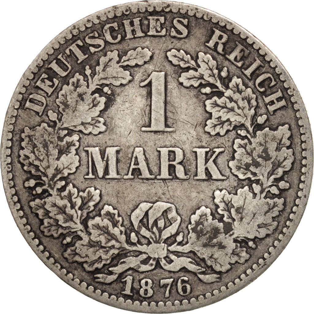 GERMANY - EMPIRE, Wilhelm I, Mark, 1876, Darmstadt, VF(30-35), Silver, KM:7