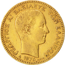 Greece, George I, 20 Drachmai, 1876, Paris, EF(40-45), Gold, KM:49