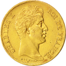 Moneda, Francia, Charles X, 40 Francs, 1830, Paris, MBC+, Oro, KM:721.1