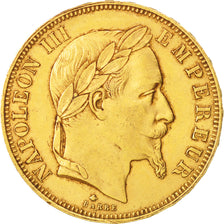 France, Napoleon III, 50 Francs, 1864, Paris, AU(50-53), Gold, KM:804.1