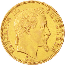 Coin, France, Napoleon III, Napoléon III, 50 Francs, 1866, Paris, AU(50-53)