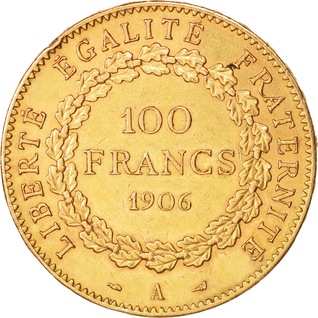 France, Génie, 100 Francs, 1906, Paris, EF(40-45), Gold, KM:832, Gadoury:1137