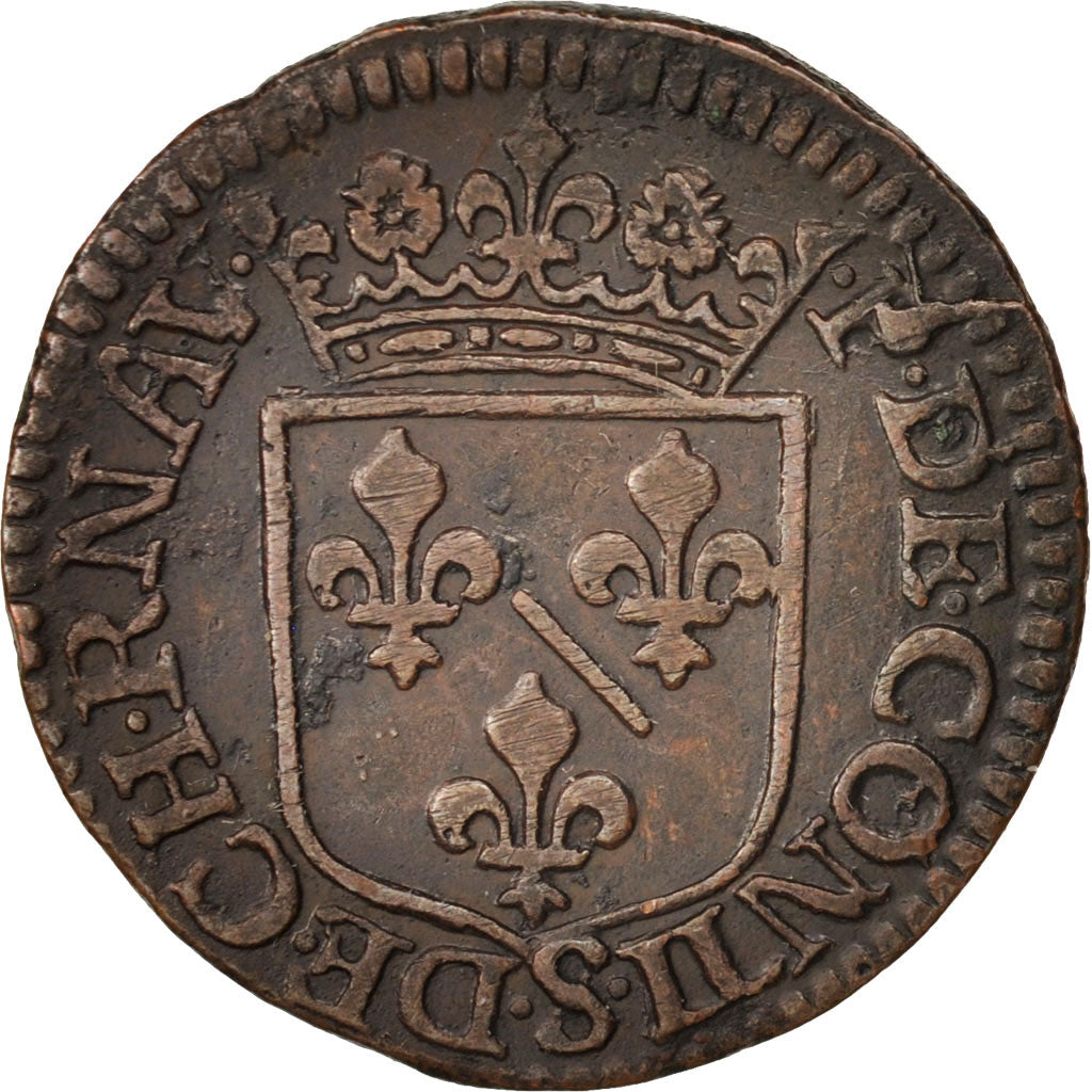 FRENCH STATES, CHATEAU-RENAUD, Liard, 1614, VF(30-35), Copper, KM:26.1, C2G:294