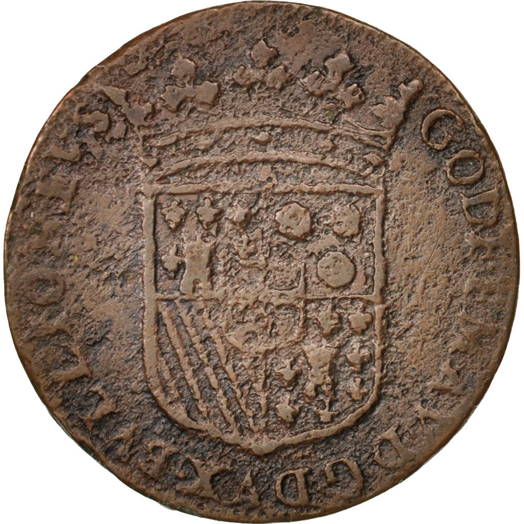 Moneda, ESTADOS FRANCESES, BOUILLON & SEDAN, Liard, 1681, Bouillon, BC+, Cobre